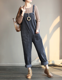 Women’s Relaxed Fit Corduroy Casual Jumpsuit