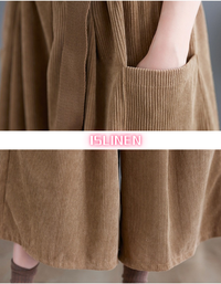 Women's Relaxed Fit High Waist Corduroy Loose Pants