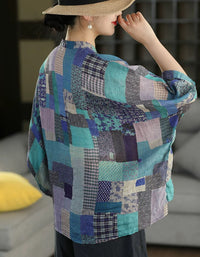 Loose Bohemian Patchwork Button Shirt