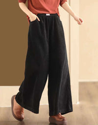 Women's Retro Casual Corduroy Wide Leg Pants