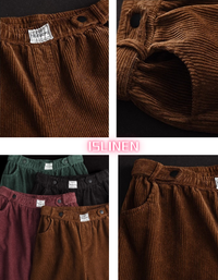 Women's Retro Casual Corduroy Wide Leg Pants