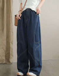 Women’s Retro Casual Loose Fit Straight Leg Jeans