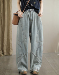 Women’s Retro Casual Loose Fit Straight Leg Jeans