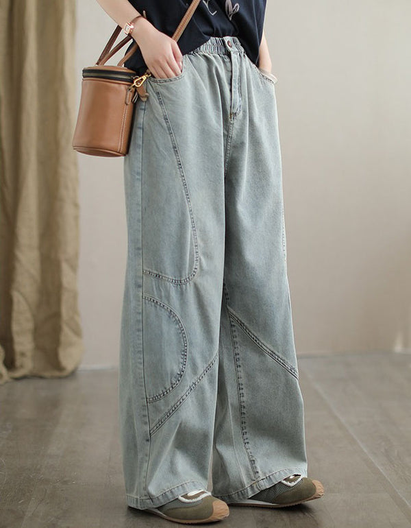 Women’s Retro Casual Loose Fit Straight Leg Jeans