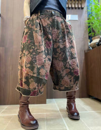 Women’s casual vintage floral print wide leg pants outfit