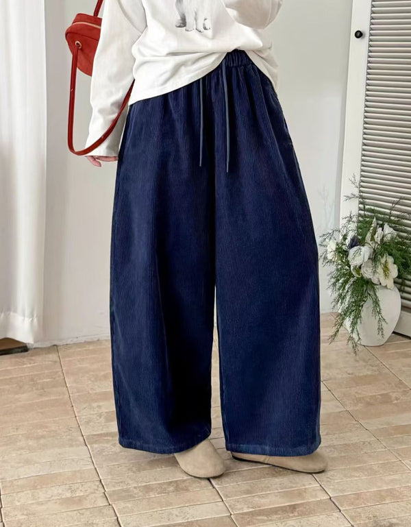 Women's Loose Wide Leg Corduroy Casual Pants