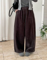 Women's Vintage Navy Corduroy Wide Leg Pants