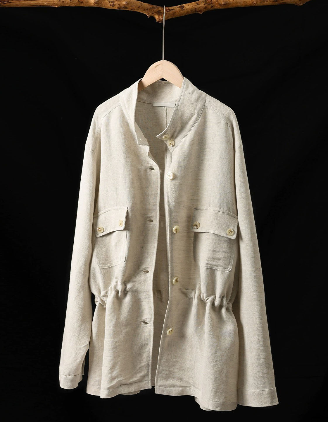 Women's Retro Loose Lightweight Utility Linen Jacket