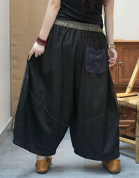 Casual oversized patchwork trousers for women comfortable bohemian style