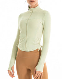 Women's Slim Fit Side Drawstring High Neck Yoga Jacket