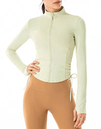 Women's Slim Fit Side Drawstring High Neck Yoga Jacket