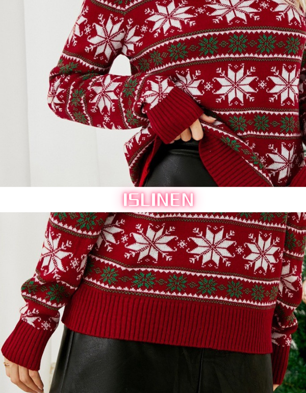 Women's Snowflake Pattern Christmas Sweater