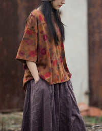 Vintage Inspired Floral Shirt for Women – Relaxed Cotton Casual Top