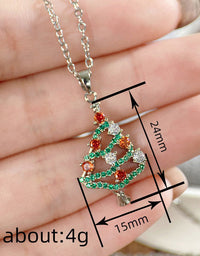 Women’s Sparkling Christmas Tree Pendant Necklace