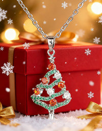 Women’s Sparkling Christmas Tree Pendant Necklace