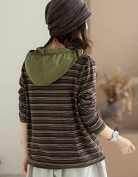 Women’s Relaxed Fit Striped Pullover Top for Everyday Wear