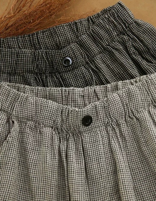 Women's Retro Plaid Shorts – Relaxed Fit Checkered Summer Shorts with Elastic Waist | Comfortable Street Style