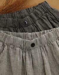 Women's Retro Plaid Shorts – Relaxed Fit Checkered Summer Shorts with Elastic Waist | Comfortable Street Style