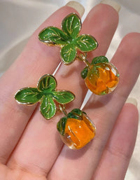 Women's Summer Glass Persimmon Earrings