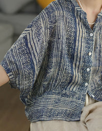 Minimalist Vintage Linen Blouse Women Everyday Wear