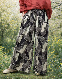Women’s printed wide leg cotton pants