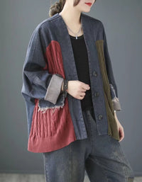 Women’s vintage inspired knit cardigan jacket side view