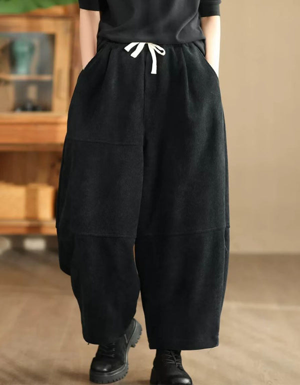 Women’s Vintage Casual Loose Fit Baggy Corduroy Pants