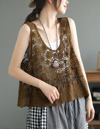 Women’s Vintage Crochet Lace Summer Vest