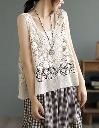 Women’s Vintage Crochet Lace Summer Vest