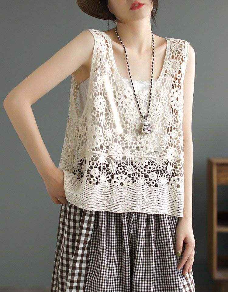 Women’s Vintage Crochet Lace Summer Vest