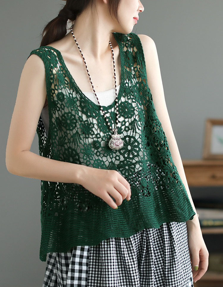 Women’s Vintage Crochet Lace Summer Vest