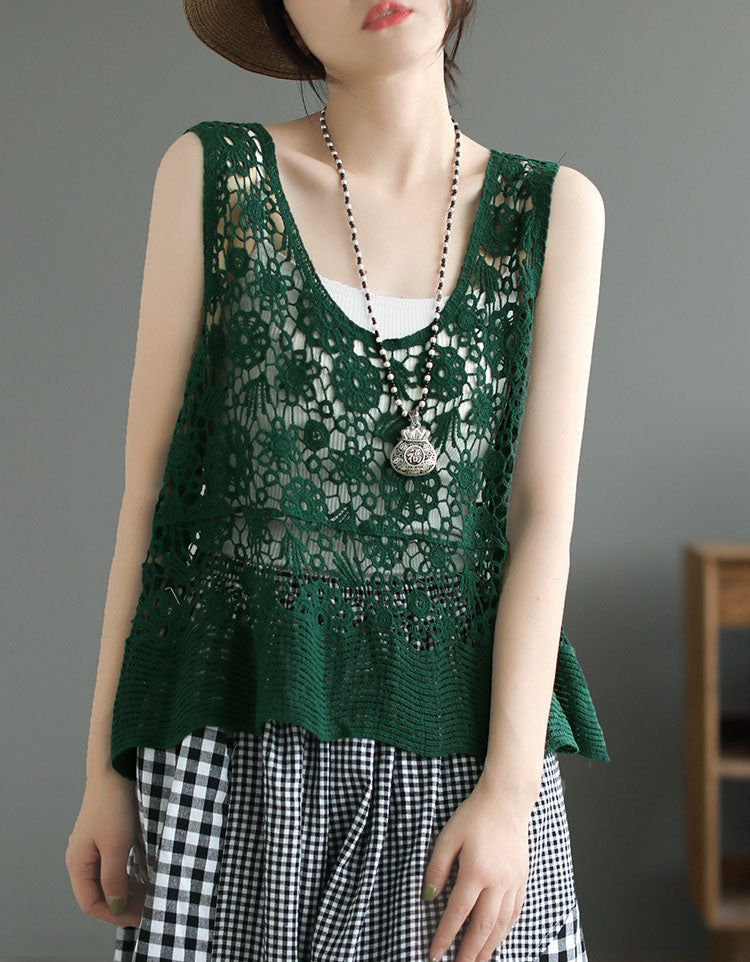 Women’s Vintage Crochet Lace Summer Vest