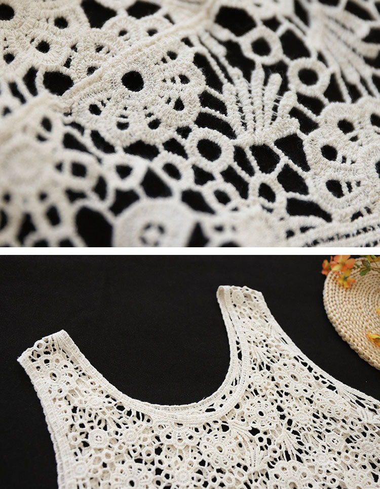 Women’s Vintage Crochet Lace Summer Vest