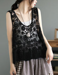 Women’s Vintage Crochet Lace Summer Vest