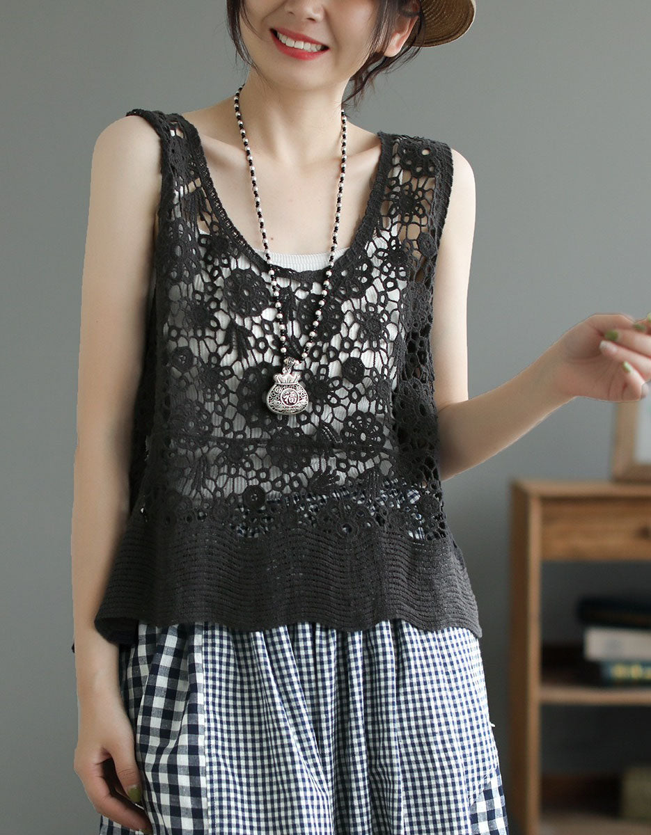 Women’s Vintage Crochet Lace Summer Vest