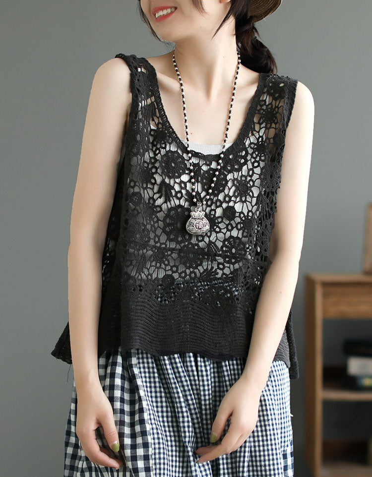 Women’s Vintage Crochet Lace Summer Vest