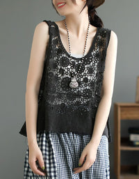 Women’s Vintage Crochet Lace Summer Vest
