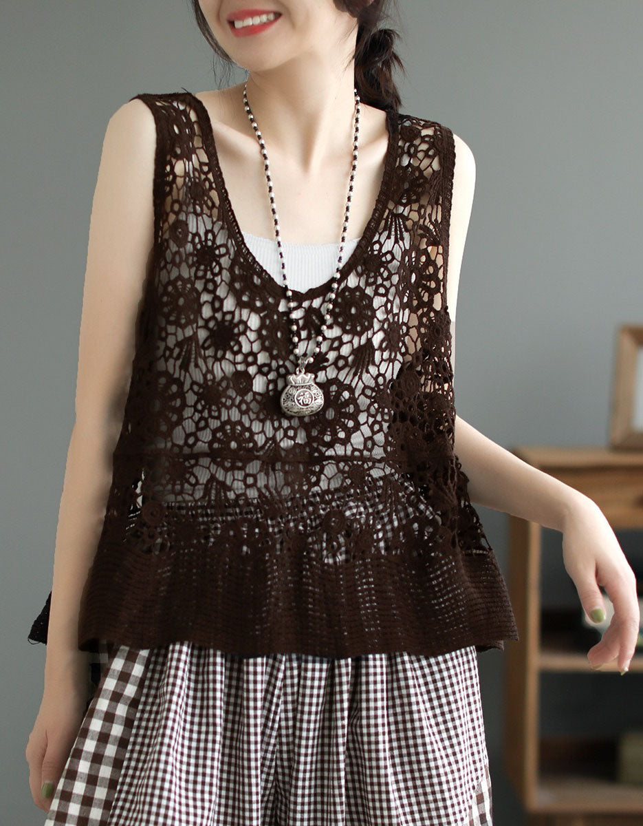 Women’s Vintage Crochet Lace Summer Vest