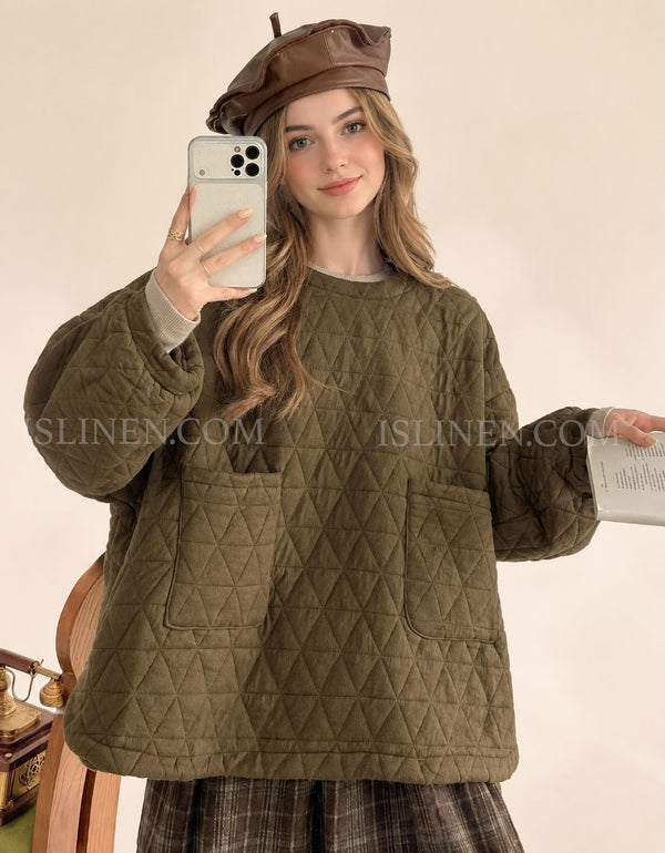 Women's Minimalist Quilted Cotton Padded Jacket