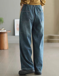 Women’s Vintage Dragon Embroidery Casual Jeans