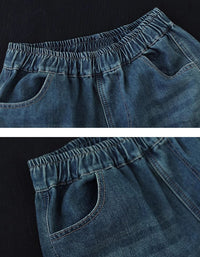 Women’s Vintage Dragon Embroidery Casual Jeans