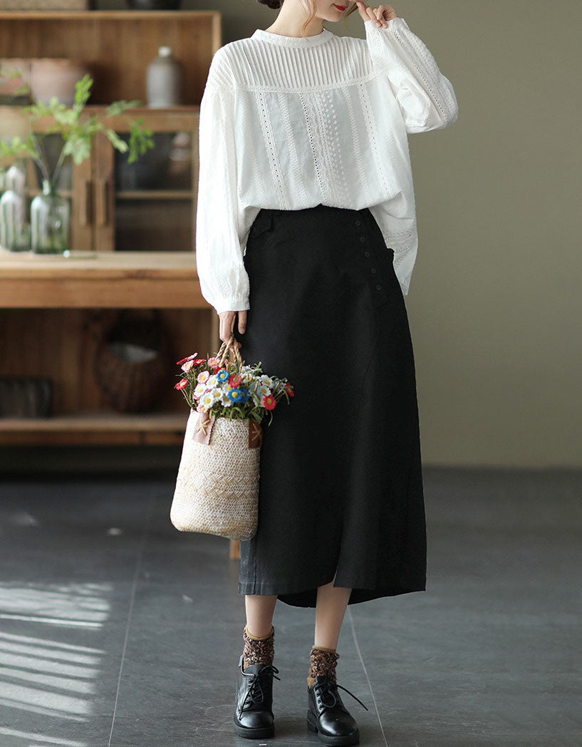 Women’s Vintage Embroidered Long Sleeve Blouse