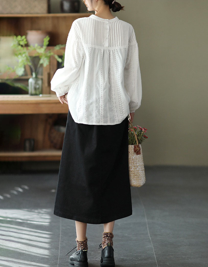 Women’s Vintage Embroidered Long Sleeve Blouse