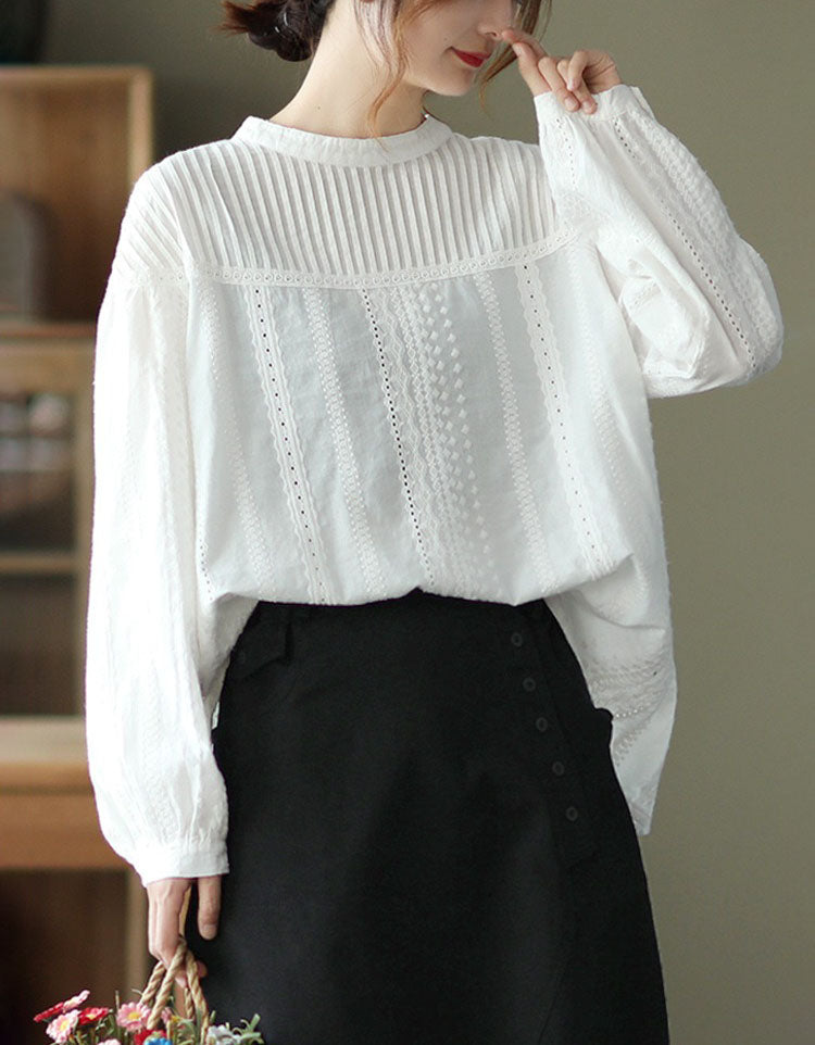 Women’s Vintage Embroidered Long Sleeve Blouse