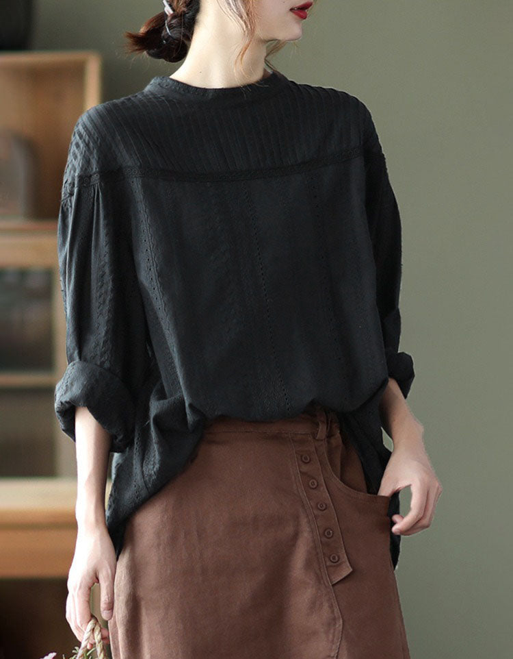 Women’s Vintage Embroidered Long Sleeve Blouse