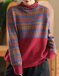 Women's Vintage Ethnic Pattern Casual Pullover