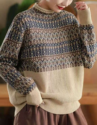 Women's Vintage Ethnic Pattern Casual Pullover