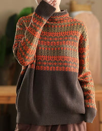 Women's Vintage Ethnic Pattern Casual Pullover