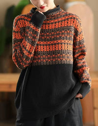 Women's Vintage Ethnic Pattern Casual Pullover
