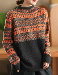 Women's Vintage Ethnic Pattern Casual Pullover